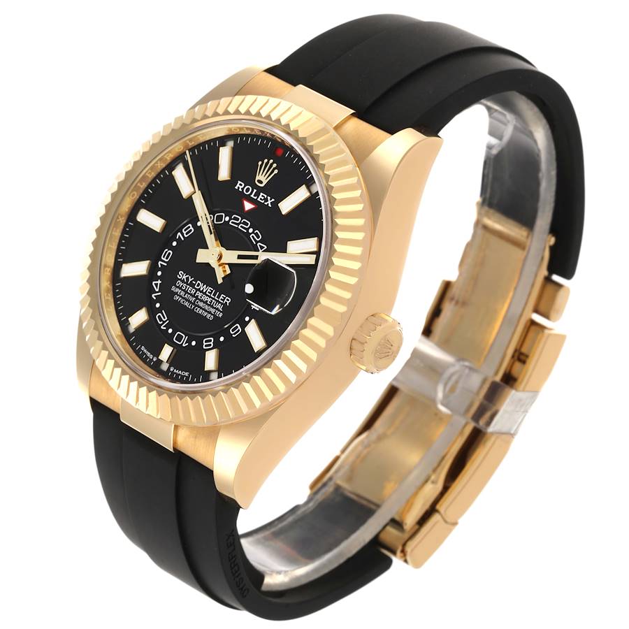 Rolex Sky Dweller Gold Black Dial Oysterflex 336238