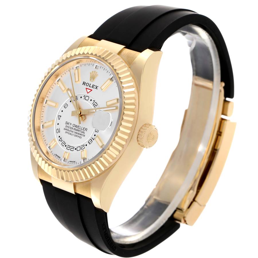 Rolex Sky Dweller Gold White Dial Oysterflex 326238