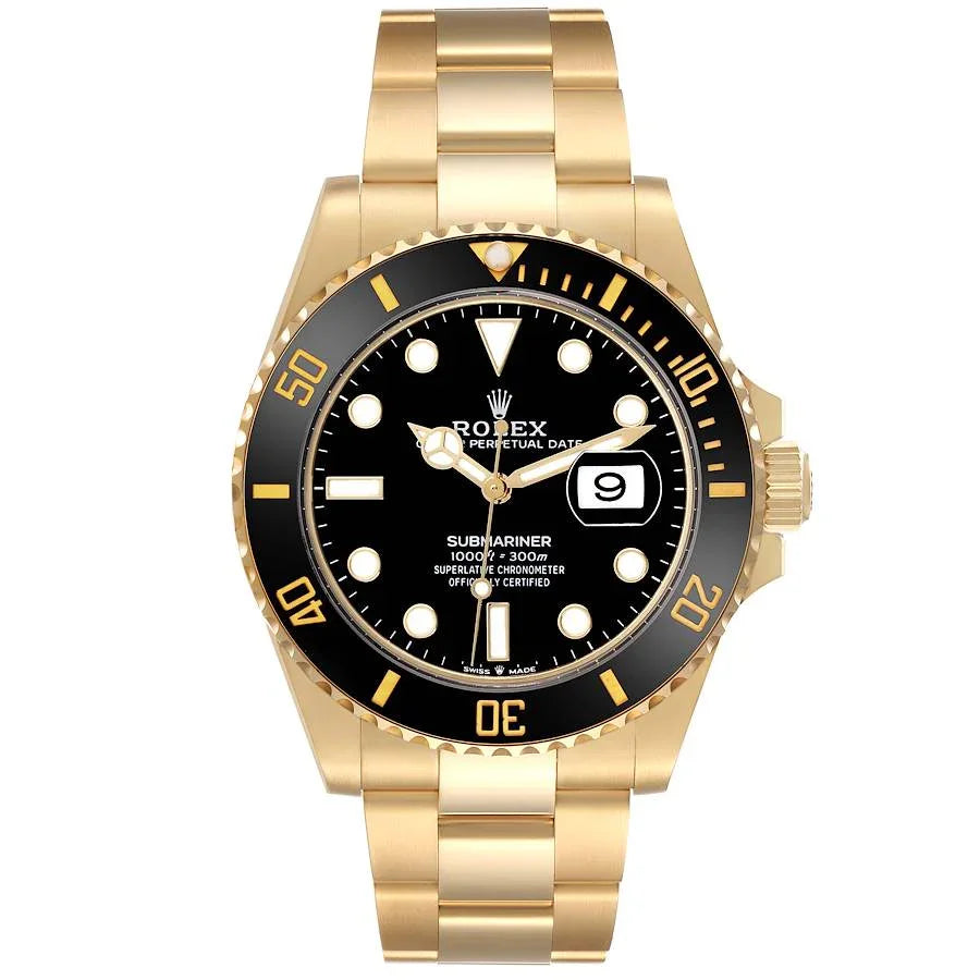 Rolex Submariner Gold Black Dial Bezel 126618
