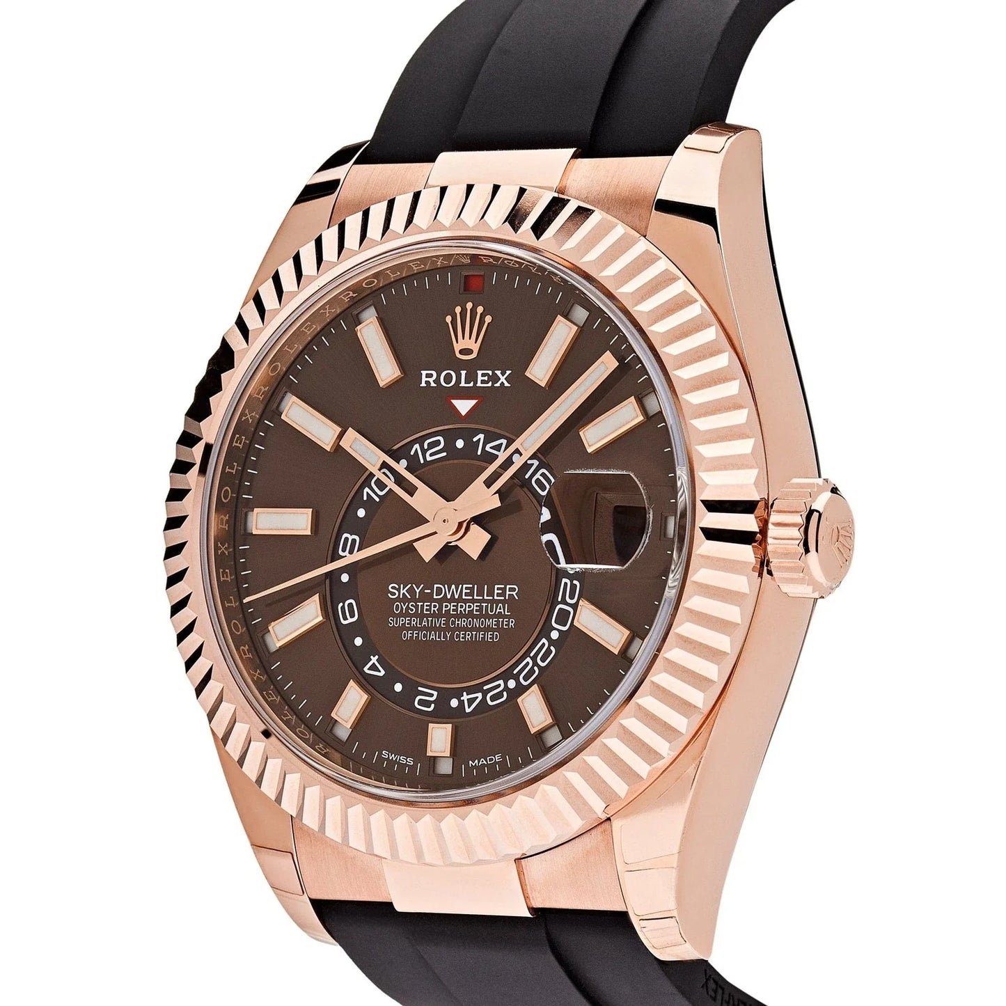 Rolex Sky Dweller Rose Gold Brown Chocolate Dial Oysterflex 336235