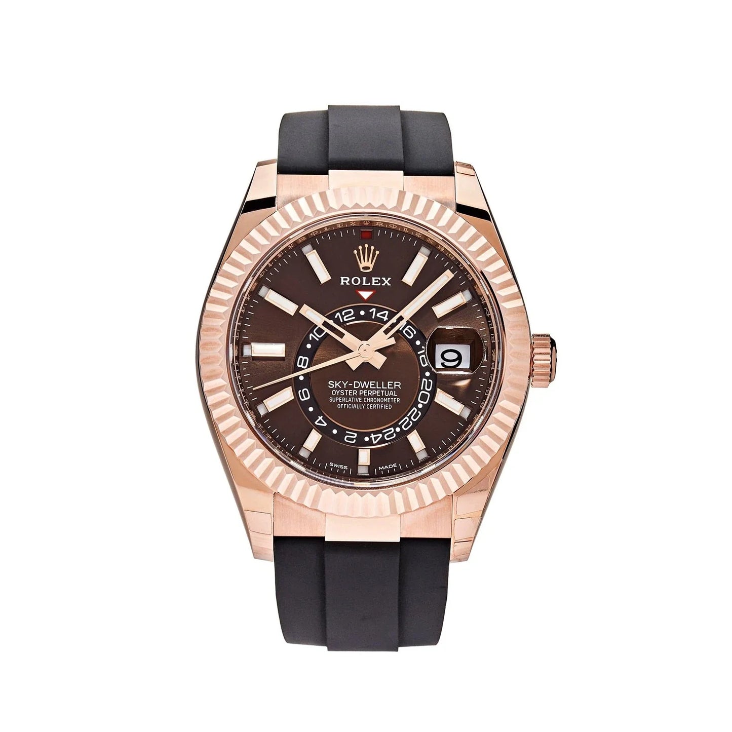 Rolex Sky Dweller Rose Gold Brown Chocolate Dial Oysterflex 336235